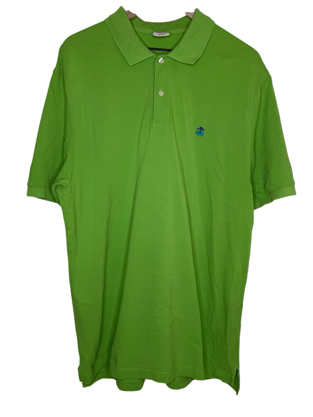 Brooks Brothers Lime Green Performance Polo Shirt Men's‎ XL Cotton Golf Preppy